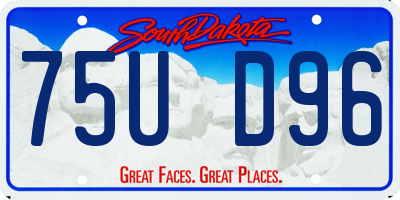SD license plate 75UD96