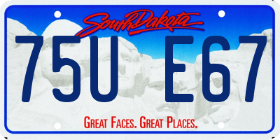 SD license plate 75UE67