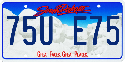 SD license plate 75UE75