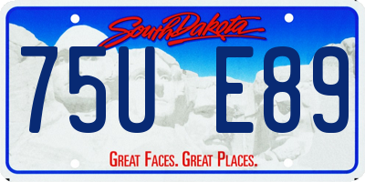 SD license plate 75UE89