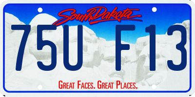 SD license plate 75UF13