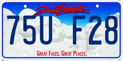 SD license plate 75UF28