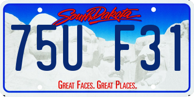 SD license plate 75UF31