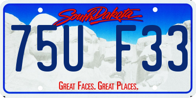 SD license plate 75UF33