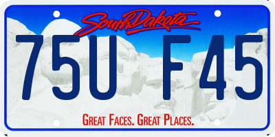 SD license plate 75UF45