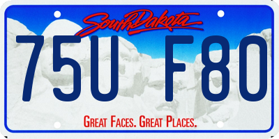 SD license plate 75UF80