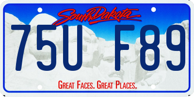 SD license plate 75UF89