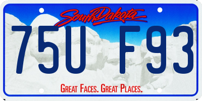 SD license plate 75UF93