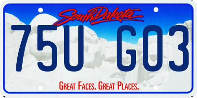 SD license plate 75UG03