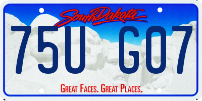 SD license plate 75UG07