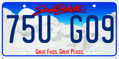 SD license plate 75UG09