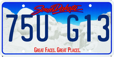 SD license plate 75UG13