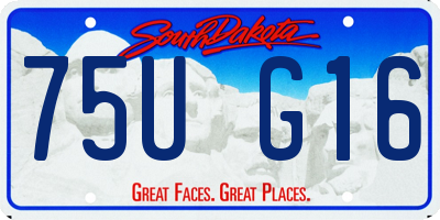 SD license plate 75UG16