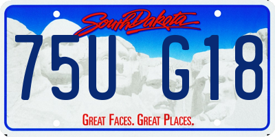 SD license plate 75UG18