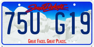 SD license plate 75UG19