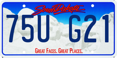 SD license plate 75UG21