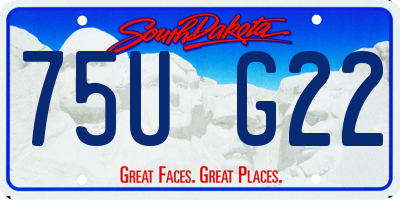 SD license plate 75UG22