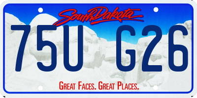 SD license plate 75UG26