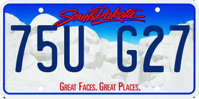 SD license plate 75UG27