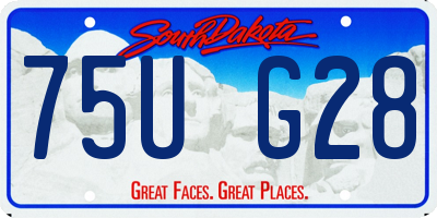 SD license plate 75UG28