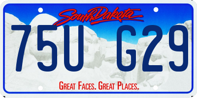 SD license plate 75UG29