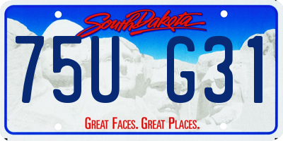 SD license plate 75UG31