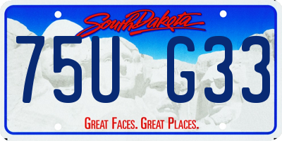 SD license plate 75UG33