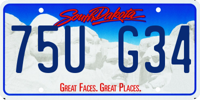 SD license plate 75UG34
