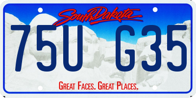 SD license plate 75UG35