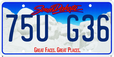 SD license plate 75UG36
