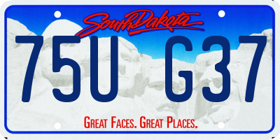 SD license plate 75UG37