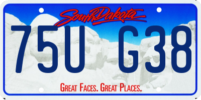 SD license plate 75UG38
