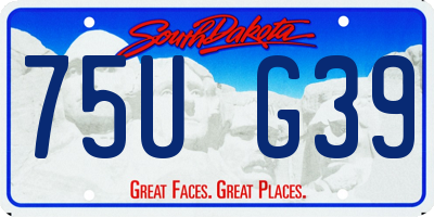 SD license plate 75UG39