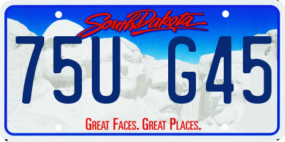 SD license plate 75UG45