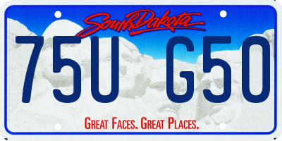 SD license plate 75UG50