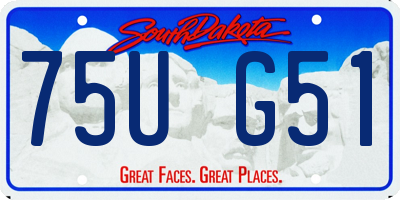 SD license plate 75UG51