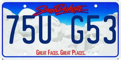 SD license plate 75UG53