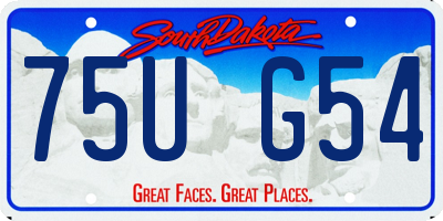 SD license plate 75UG54