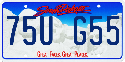 SD license plate 75UG55