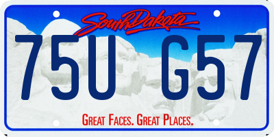 SD license plate 75UG57