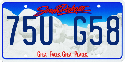 SD license plate 75UG58