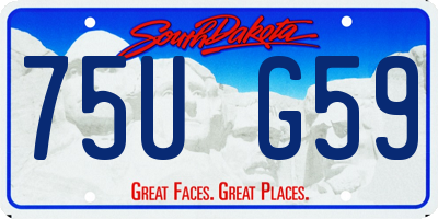 SD license plate 75UG59