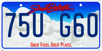 SD license plate 75UG60