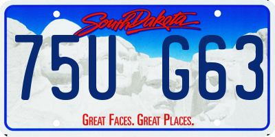 SD license plate 75UG63