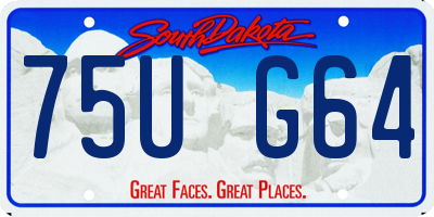SD license plate 75UG64