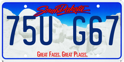 SD license plate 75UG67