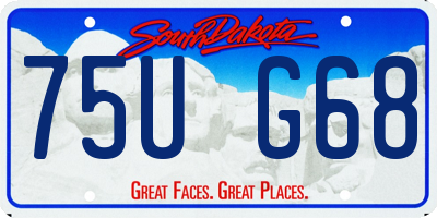 SD license plate 75UG68