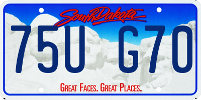 SD license plate 75UG70
