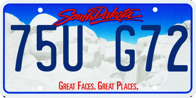 SD license plate 75UG72