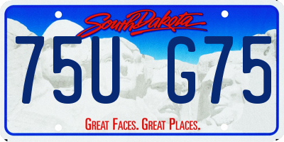 SD license plate 75UG75